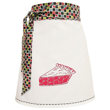 Organic Block Print Cherry Pie Apron