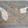 Marble Mosaic Border Bathroom Accent Listello Tile Swirl 4x12 Tumbled, 1 piece