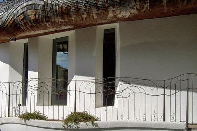 Mittelgroße Landhausstil Terrasse in München