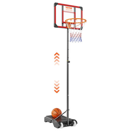 VEVOR 28" Basketball Hoop Adjustable Height Backboard System for Outdoor Indoor