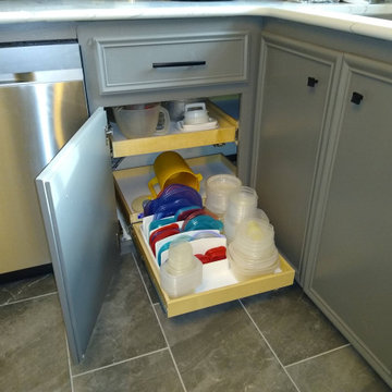 Pull outs shelves make pantry more useful