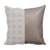 Silver Decorative Euro shams 26"x26" Leather, Dull Silver N Half