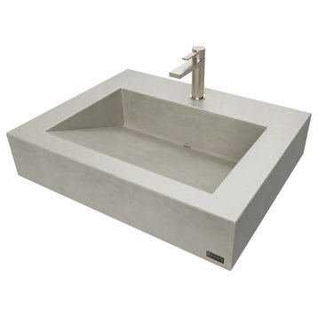 24" ADA Floating Concrete Ramp Sink, Concrete