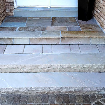 Backyard Patio & Side Yard – Unilock Pavers, Flagstone & Natural Stone