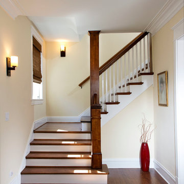 American Four-Square Stair with Square Newel and Balusters