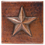 Premier Copper Products - Premier Copper Products T4DBS 4" x 4" Hammered Copper Star Tile - BRAND: Premier Copper Products