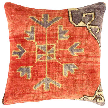 Vintage Turkish Pasargad Hand Knotted Rug Pillow
