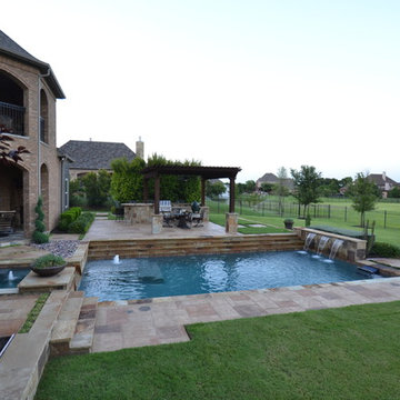 Southlake Rustic Contemporary Pool and Spa
