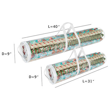 Wrapping Paper Storage Set of 2 Organizers for 20 Rolls of Gift Wrap