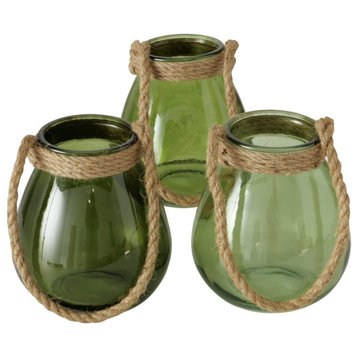 Bell-Jar Candle  Holders, Set of 3