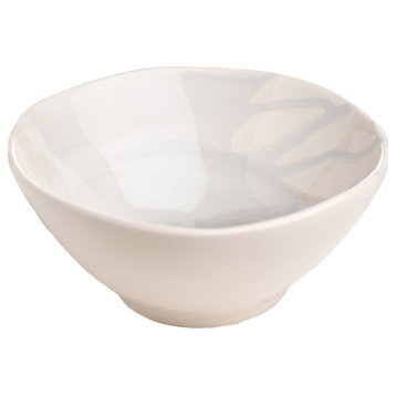 Splash Gray and White Soup Bowl, Set of 4