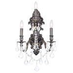 CWI Lighting - Brass 3 Light Wall Sconce With Antique Brass Finish - Whether it's a narrow hallway or a luxurious living room, the Brass 3 Light Wall Sconce can provide mood lighting that's rich in character. This ornate wall light with crystal draping and candelabra bulbs is one you can count on when you need to liven up a characterless space. Its antique brass finish, graceful arms, and warm glow enable this fixture to bring a storytelling element to wherever it is placed. Feel confident with your purchase and rest assured. This fixture comes with a one year warranty against manufacturers defects to give you peace of mind that your product will be in perfect condition.
