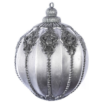 Vickerman MC193084 9.5" Gunmetal Antique Embossed Ball Ornament