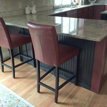 Lynch Residence, Custom Cherry Kitchen and Wine cooler station.