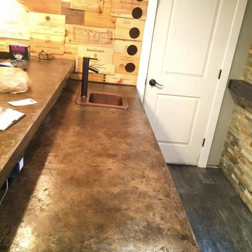 Hand polished concrete counter tops