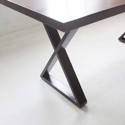 X-base Walnut Dining Table - Dining Tables