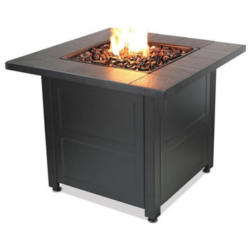 Endless Summer 30" Square LP Fire Pit Table With Tile Tabletop