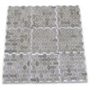 Basketweave Athens Grey Wooden Marble Mosaic Tile Haisa Dark Polished, 1 sheet