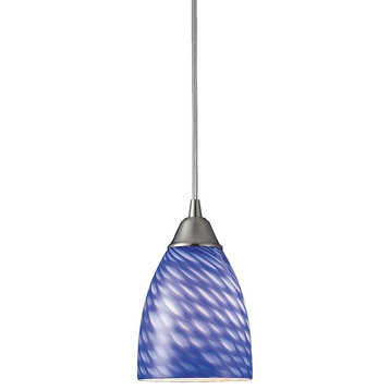 9.5W 1 LED Mini Pendant in Transitional Style - 8 Inches tall and 5 inches
