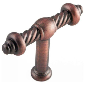 Small Twisted Knob, Distressed Copper