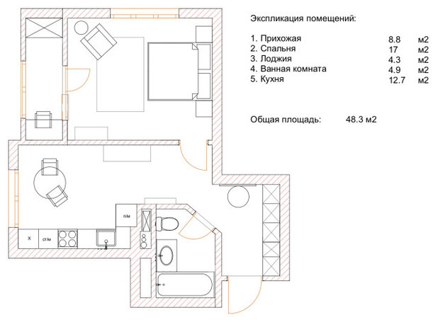 Houzz тур: 48 кв.м — квартира, которую «собирали» два года