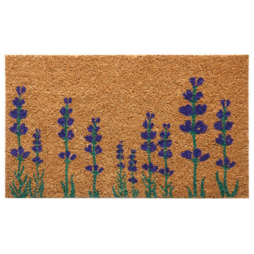 Purple English Lavender Flower Doormat, 18x30"