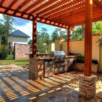 Rectangular Pool 3 - disappearing fountain and pergola