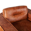 Chiavari Modern Leather Arm Chair, Vintage Cognac