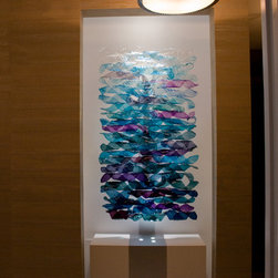 'Violet Aqua Water Wall' wall sculpture - Products