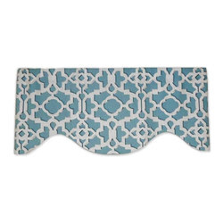 Priority Home and Design - Richloom Artego Sky Lattice Linen Blend Valance - Valances