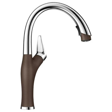 Blanco Artona Single Handle Pull-Down Kitchen Faucet, 1.5 GPM, Stainless/Cafe