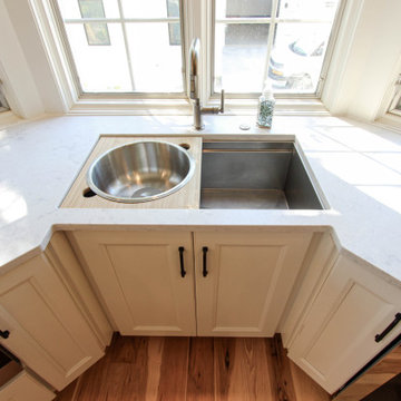 White and Gray Kitchen with Massive Storage Solutions