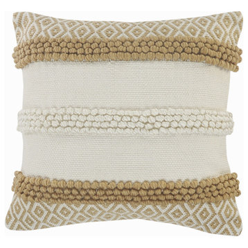Textured and Geometric Natural Throw Pillow