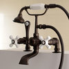 Aqua Vintage 7" Tub Faucet With Hand Shower, Oil Rubbed Bronze