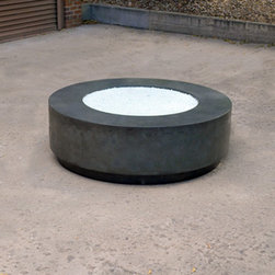 Floating concrete firepit with steel base - Fire Pits