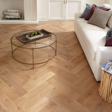 Cozy, Natural Living Room - Lexington Flynn, Engineered, Oak Hardwood