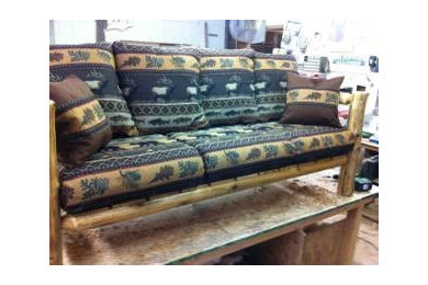 Rustic log sofa