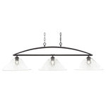 Toltec Lighting - Toltec Lighting 2453-DG-308 Marquise - Three Light Billiard/Island - Marquise 3 Light Bar In Dark Granite Finish With 16” Clear Bubble Glass.Assembly Required: TRUE Canopy Included: TRUE Shade Included: TRUE Canopy Diameter: 4.5 x 11.* Number of Bulbs: 3*Wattage: 150W* BulbType: Medium Base* Bulb Included: No