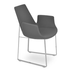 EIFFEL ARM SLED-GREY PPM - Dining Chairs