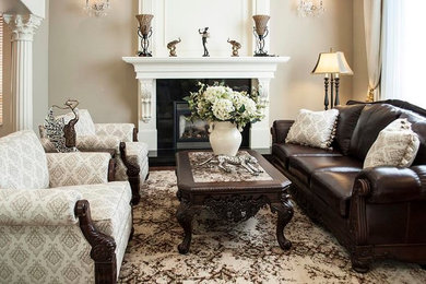 Example of a classic living room design in Vancouver