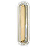 Hudson Valley - Litton 1-Light Wall Sconce, Aged Brass - Litton layers smooth, clear cast glass with a linear metal core for a luxurious design. These stylish sconces can be mounted vertically or horizontally, adding elegance to a fireplace or a touch of glamour in the bath.