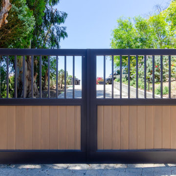 Steel and Redwood gates in Malibu
