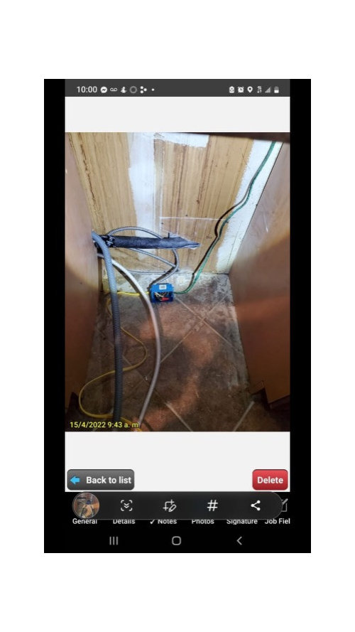 Junction box behind the dishwasher