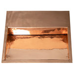 AmbienteHomeDecor - 22" Rectangular Inclined Bottom Plain Copper Bathroom Sink, 17 Gauge - Our beautiful 22x19x6" Rectangular Inclined Bottom Plain Copper Bathroom Sink makes the perfect addition to your bathroom decor! This sink is beautifully handcrafted by Mexican artisans from 17 gauge certified pure copper (99% copper, 1% zinc, lead free). It features a 1" flat lip and a 1.5" drain opening (drain not included). It installs easily, either by drop-in or undermount. Additionally, copper is naturally more antibacterial and antimicrobial than other metals. We are confident this sink will add tremendous style and value to your home decor!