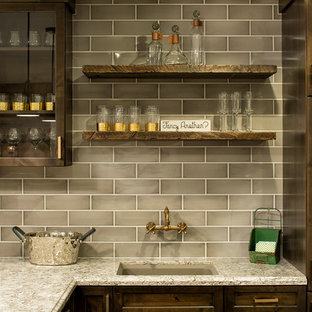 Hausbar mit Granit-Arbeitsplatte und grauer Arbeitsplatte Ideen, Design