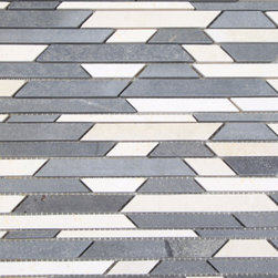Grey and White ZigZag Stone Tile Mosaics - Home Accessories & Decor