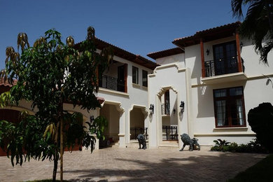 Inspiration for a mediterranean exterior home remodel in Miami
