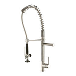 Grecia Deck Mounted Single Handle Kitchen Sink Faucet with Pull Down Sprayer - Kitchen Faucets