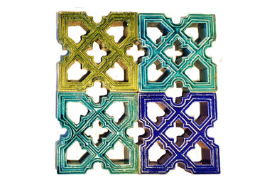 Handmade Ceramic Square Jaali