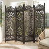 Traditional Black Wood Room Divider Screen 14276